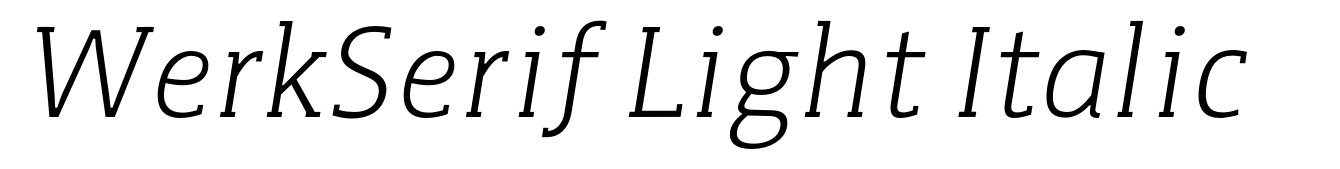 WerkSerif Light Italic